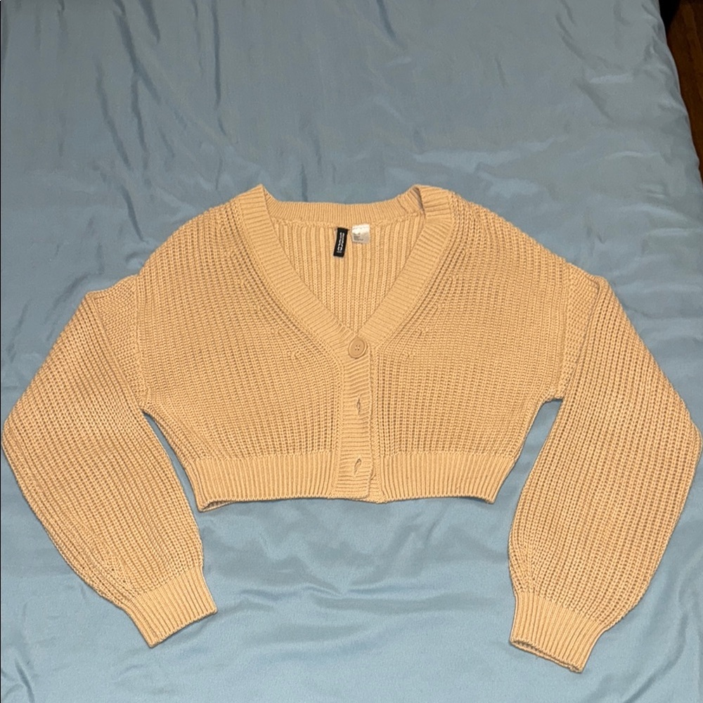 Women's Tan Cropped Sweater